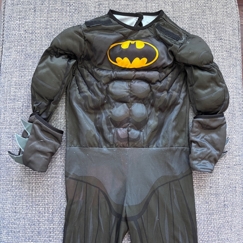Rubie’s Batman Costume Kids Small Black Yellow Superhero Outfit No Cape
